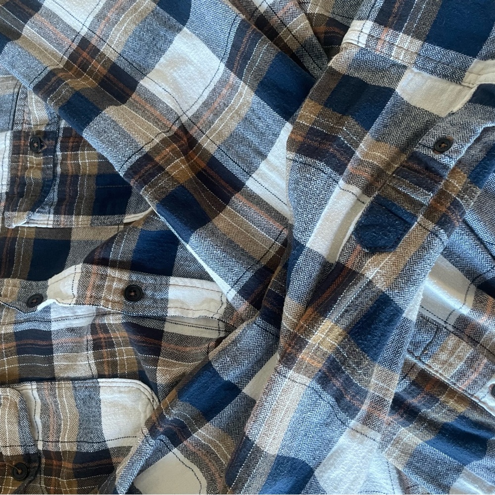 Jeremiah American Legacy- navy, white and brown flannel - Picture 3 of 5